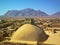 Living adobe made village in central desert of Iran