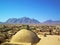 Living adobe made village in central desert of Iran