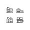 Living building icon line style set vector template