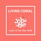 Living Coral color of the year 2019. Living Coral swatch. Color trend palette