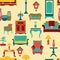 Living furniture seamless pattern background - Illustration