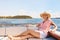 Living a life of ease. a mature woman enjoying a relaxing boat ride.