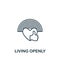 Living Openly icon. Line simple Lgbt icon for templates, web design and infographics