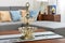 Living room champagne gold crystal glass tray product