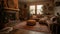 Living room decor, home interior design . Bohemian Rustic style