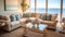 Living room decor, home interior design . Contemporary Coastal style