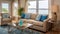 Living room decor, home interior design . Contemporary Coastal style