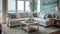 Living room decor, home interior design . Contemporary Coastal style