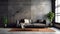 Living room decor, home interior design . Minimalist Industrial style