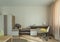 Living room interior. beautifully furnished living room. cozy house. harmonious interior design. high ceilings and a comfortable s