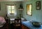 The living room from an old farm has a prayer corner