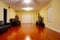 Living Room with red floor