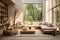 Living Room\\\'s Minimal Style, Cozy Comfort in Natural Light