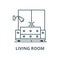 Living room,sofa,wardrobe vector line icon, linear concept, outline sign, symbol