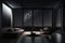 a living room with a view of the night sky, where the stars shine brightly against the blackness