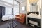 Living rooms and bedrooms in a modern suite at a urban condominium