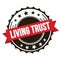 LIVING TRUST text on red brown ribbon stamp