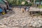 LIVINGSTON, GUATEMALA - MARCH 9, 2016: Fishermen dry the fish in Livingston villa