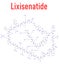 Lixisenatide diabetes drug molecule. Skeletal formula. Chemical structure