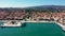 Lixouri is the second largest city of Kefalonia, Greece. Aerial view of city and port of Lixouri, Cefalonia island, Ionian, Greece