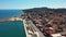 Lixouri is the second largest city of Kefalonia, Greece. Aerial view of city and port of Lixouri, Cefalonia island, Ionian, Greece