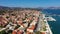 Lixouri is the second largest city of Kefalonia, Greece. Aerial view of city and port of Lixouri, Cefalonia island, Ionian, Greece