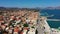 Lixouri is the second largest city of Kefalonia, Greece. Aerial view of city and port of Lixouri, Cefalonia island, Ionian, Greece