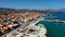 Lixouri is the second largest city of Kefalonia, Greece. Aerial view of city and port of Lixouri, Cefalonia island, Ionian, Greece