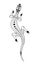 Lizard. Aboriginal art style. Vector monochrome illustration isolated on white background