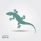 Lizard. Flat monochrome icon with a shadow. Vector illustration