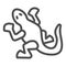 Lizard line icon, domestic animals concept, Salamander sign on white background, gecko icon in outline style for mobile