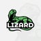 Lizard Logo design template, Lizard mascot Logo, Monochrome logo.