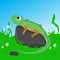 Lizard on stone - vector illustration, eps