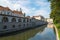 Ljubljana downtown and the river Ljubljanica