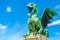 Ljubljana dragon green statue blue sky