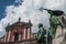 Ljubljana, France PreÅ¡eren, statue, monument, skyline, PreÅ¡eren Square, Slovenia, Europe, panoramic view, art, Muse, poetry