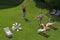 Ljubljana, Ljubljana Castle, deck chairs, lawn, relaxing, outdoor, decorations, Slovenia, Europe, panoramic view