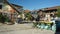 Ljubljana, Slovenia - 07/19/2015 - View of Metelkova in city center, artistic district with colored buildings, graffitti,