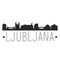 Ljubljana Slovenia. City Skyline. Silhouette City. Design Vector. Famous Monuments.
