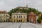 LJUBLJANA, SLOVENIA - MAY 14, 2019: Congress Square (Kongresni Trg) and castle in Ljubljana, Sloven