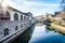 Ljubljanica river with old central market and Triple bridge, Ljubljana.