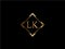 LK Initial diamond shape Gold color later Logo DesignX