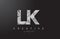 LK L K Letter Logo with Zebra Lines Texture Design Vector.