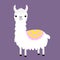 Llama alpaca. Cute cartoon funny kawaii baby character. Childish collection. Fluffy hair fur. Decoration. T-shirt, greeting card,