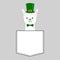 Llama alpaca face head in the pocket. Green hat Patrick day. Cute cartoon animals. Kawaii character. Dash line. White and black