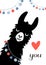 Llama Alpaca, Valentine`s Day card stock illustration