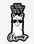 Llama bagde with lettering inscription `Always be yourself unless you can be a llama`.