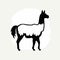 Llama black icon on white background. Llama silhouette