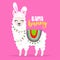 Llama Bunny - funny vector quotes and llama drawing.