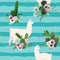 Llama and Cactus Seamless Pattern. Lamas Wildlife Nature Background for Fabric, Wallpaper, Wrapping Paper, Decoration